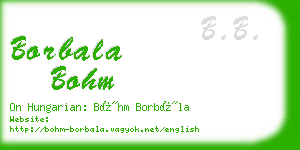 borbala bohm business card